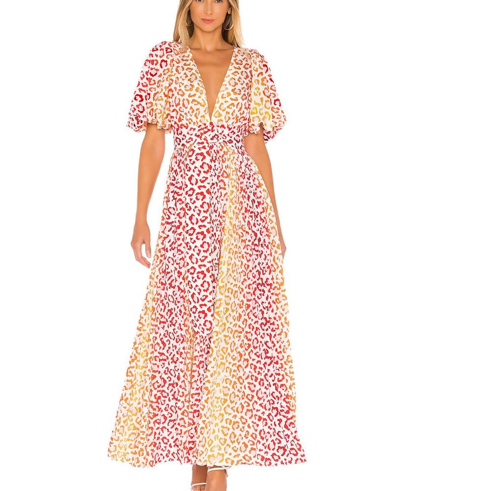 ROCOCO SAND Avana Sequin Animal Print Maxi Dress